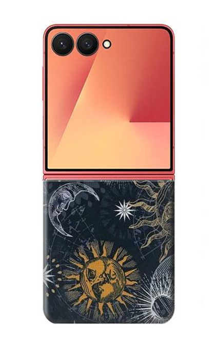 S3702 月と太陽 Moon and Sun Samsung Galaxy Z Flip 7 バックケース、フリップケース・カバー
