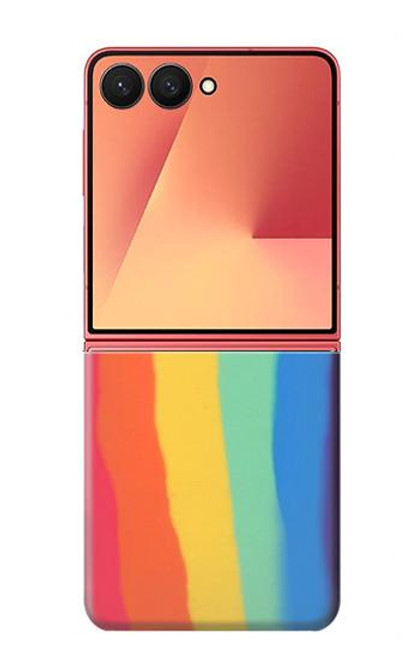 S3799 かわいい縦水彩レインボー Cute Vertical Watercolor Rainbow Samsung Galaxy Z Flip 7 バックケース、フリップケース・カバー