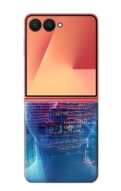 S3800 デジタル人顔 Digital Human Face Samsung Galaxy Z Flip 7 バックケース、フリップケース・カバー