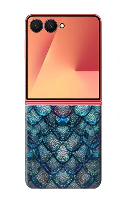 S3809 人魚の鱗 Mermaid Fish Scale Samsung Galaxy Z Flip 7 バックケース、フリップケース・カバー