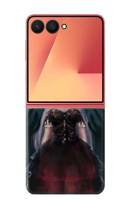 S3847 リリス 花嫁 ゴシック女 スカル死神 Lilith Devil Bride Gothic Girl Skull Grim Reaper Samsung Galaxy Z Flip 7 バックケース、フリップケース・カバー