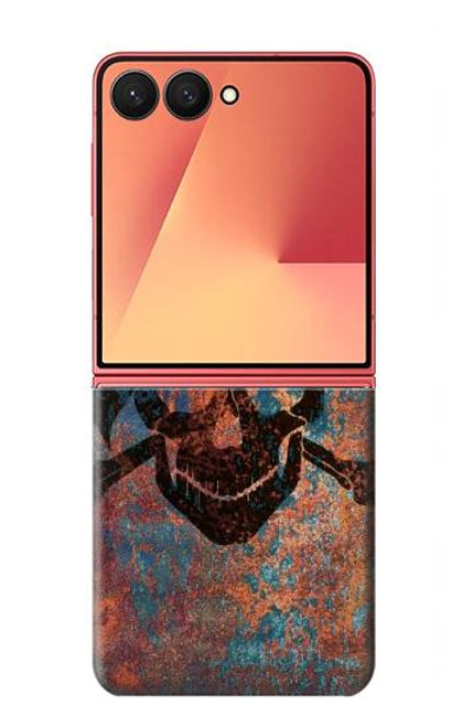 S3895 海賊スカルメタル Pirate Skull Metal Samsung Galaxy Z Flip 7 バックケース、フリップケース・カバー