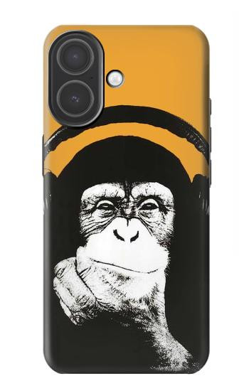 S2324 ヘッドフォンポップミュージックと面白い猿 Funny Monkey with Headphone Pop Music iPhone 17 バックケース、フリップケース・カバー
