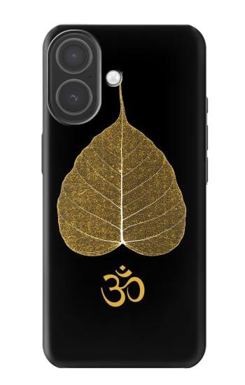 S2331 金の葉仏教 オームシンボル Gold Leaf Buddhist Om Symbol iPhone 17 バックケース、フリップケース・カバー