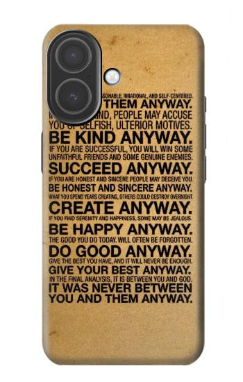 S2513 マザーテレサ とにかく引用 Mother Teresa Anyway Quotes iPhone 17 バックケース、フリップケース・カバー