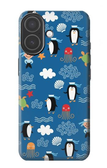 S2572 マリンペンギン柄 Marine Penguin Pattern iPhone 17 バックケース、フリップケース・カバー