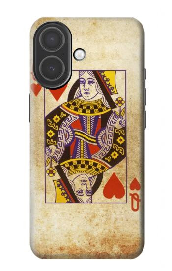 S2833 ポーカーカード ハートの女王 Poker Card Queen Hearts iPhone 17 バックケース、フリップケース・カバー