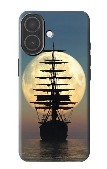 S2897 海賊船 ムーン・ナイト Pirate Ship Moon Night iPhone 17 バックケース、フリップケース・カバー