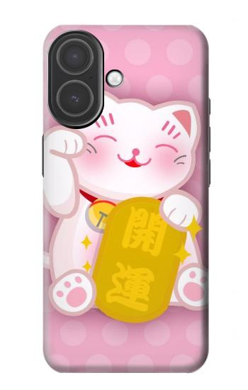 S3025 招き猫 Pink Maneki Neko Lucky Cat iPhone 17 バックケース、フリップケース・カバー