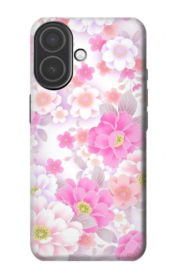 S3036 ピンクフラワーフローラ Pink Sweet Flower Flora iPhone 17 バックケース、フリップケース・カバー