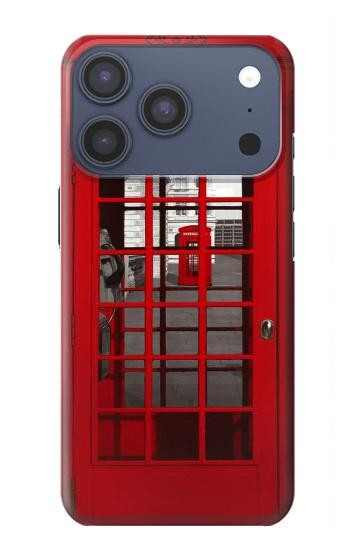 S0058 ロンドン〔イギリス〕の赤い電話ボックス Classic British Red Telephone Box iPhone 17 Pro, 18 Pro バックケース、フリップケース・カバー