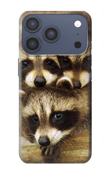 S0977 アライグマの赤ちゃん Baby Raccoons iPhone 17 Pro, 18 Pro バックケース、フリップケース・カバー