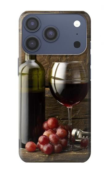 S1316 ブドウのボトルと赤ワインのグラス Grapes Bottle and Glass of Red Wine iPhone 17 Pro バックケース、フリップケース・カバー