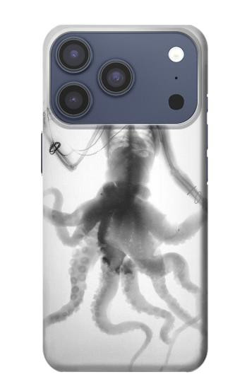 S1432 頭蓋骨のタコのX線 Skull Octopus X-ray iPhone 17 Pro, 18 Pro バックケース、フリップケース・カバー