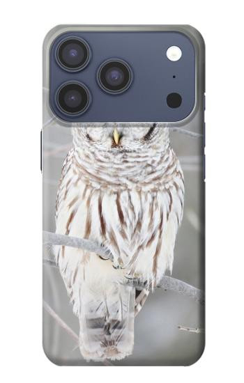S1566 白フクロウ シロフクロウ Snowy Owl White Owl iPhone 17 Pro, 18 Pro バックケース、フリップケース・カバー