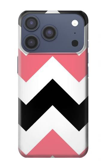 S1849 ピンクブラックシェブロンジグザグ Pink Black Chevron Zigzag iPhone 17 Pro バックケース、フリップケース・カバー