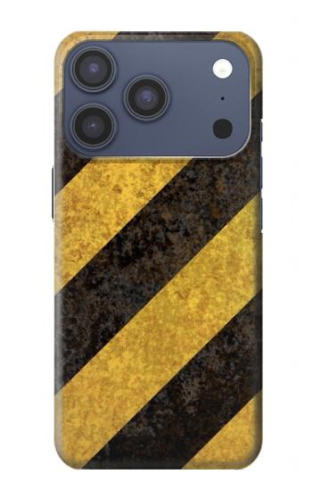 S2231 黄色と黒のラインハザードストライプ Yellow and Black Line Hazard Striped iPhone 17 Pro, 18 Pro バックケース、フリップケース・カバー