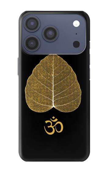 S2331 金の葉仏教 オームシンボル Gold Leaf Buddhist Om Symbol iPhone 17 Pro バックケース、フリップケース・カバー