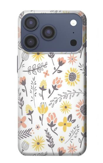 S2354 パステルの花のパターン Pastel Flowers Pattern iPhone 17 Pro, 18 Pro バックケース、フリップケース・カバー