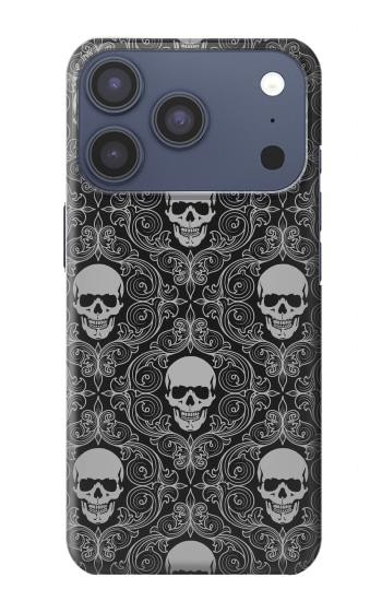 S2371 スカルヴィンテージモノクロのパターン Skull Vintage Monochrome Pattern iPhone 17 Pro, 18 Pro バックケース、フリップケース・カバー