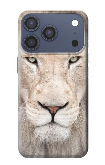 S2399 ホワイトライオンの顔 White Lion Face iPhone 17 Pro, 18 Pro バックケース、フリップケース・カバー