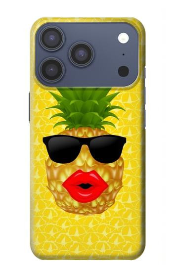 S2443 楽しい パイナップルサングラス 接吻 Funny Pineapple Sunglasses Kiss iPhone 17 Pro, 18 Pro バックケース、フリップケース・カバー