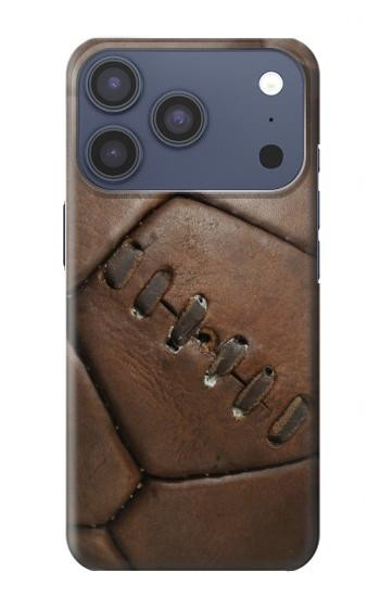 S2661 ヴィンテージレザーサッカーグラフィックプリント Vintage Soccer Football Graphic iPhone 17 Pro, 18 Pro バックケース、フリップケース・カバー