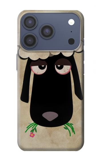 S2826 眠えない黒い羊 Cute Cartoon Unsleep Black Sheep iPhone 17 Pro バックケース、フリップケース・カバー