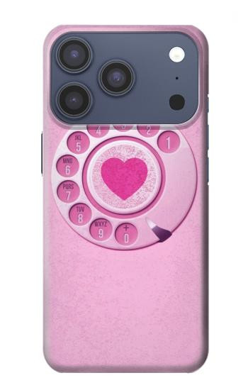 S2847 ピンクロータリー電話 Pink Retro Rotary Phone iPhone 17 Pro, 18 Pro バックケース、フリップケース・カバー