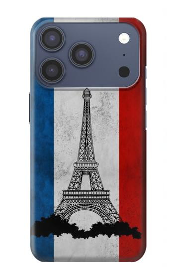 S2859 ヴィンテージフランスの旗エッフェル塔 Vintage France Flag Eiffel Tower iPhone 17 Pro, 18 Pro バックケース、フリップケース・カバー