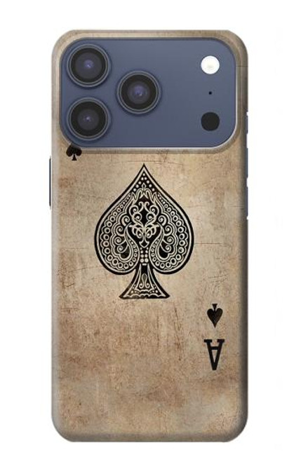 S2928 ヴィンテージスペードのエースカード Vintage Spades Ace Card iPhone 17 Pro バックケース、フリップケース・カバー