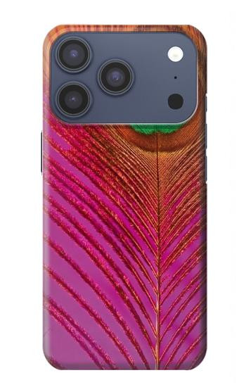 S3201 ピンクピーコックフェザー Pink Peacock Feather iPhone 17 Pro, 18 Pro バックケース、フリップケース・カバー