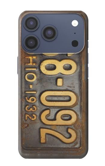 S3228 ヴィンテージ 車のナンバープレート Vintage Car License Plate iPhone 17 Pro, 18 Pro バックケース、フリップケース・カバー