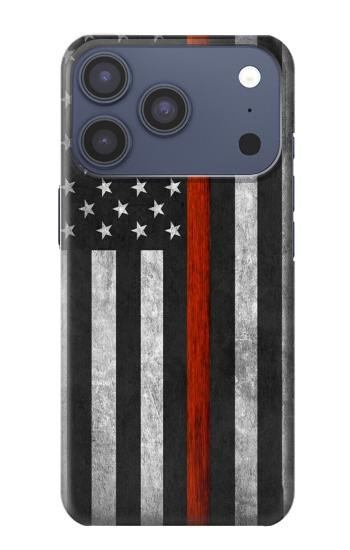 S3472 消防士細い赤線旗 Firefighter Thin Red Line Flag iPhone 17 Pro, 18 Pro バックケース、フリップケース・カバー