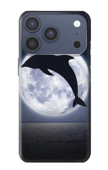 S3510 ドルフィン Dolphin Moon Night iPhone 17 Pro, 18 Pro バックケース、フリップケース・カバー