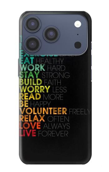 S3523 ポジティブな言葉 Think Positive Words Quotes iPhone 17 Pro, 18 Pro バックケース、フリップケース・カバー