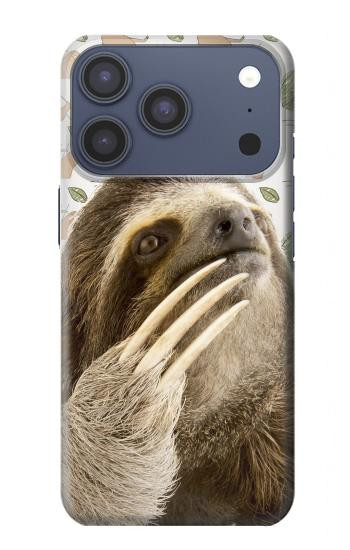 S3559 ナマケモノ Sloth Pattern iPhone 17 Pro, 18 Pro バックケース、フリップケース・カバー