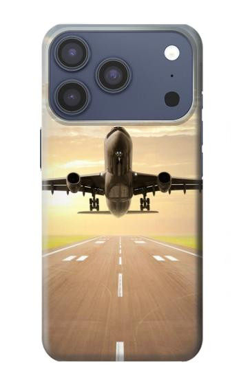 S3837 飛行機離陸日の出 Airplane Take off Sunrise iPhone 17 Pro バックケース、フリップケース・カバー