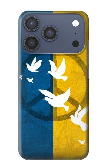S3857 平和鳩 ウクライナの旗 Peace Dove Ukraine Flag iPhone 17 Pro, 18 Pro バックケース、フリップケース・カバー