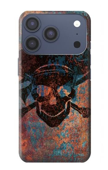 S3895 海賊スカルメタル Pirate Skull Metal iPhone 17 Pro, 18 Pro バックケース、フリップケース・カバー