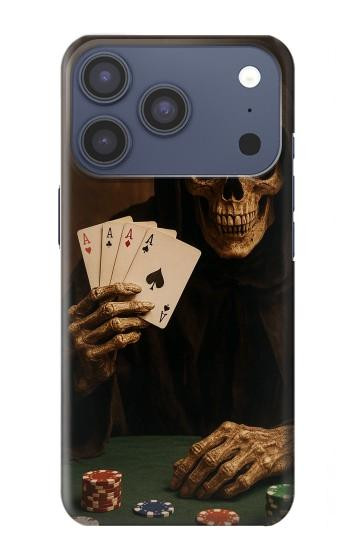 S3994 死神ポーカー勝利 Grim Reaper Poker Win iPhone 17 Pro, 18 Pro バックケース、フリップケース・カバー