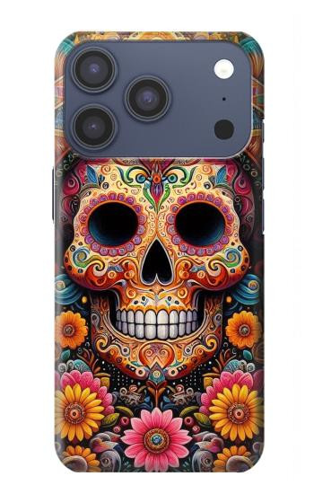 S3999 メキシコスカルの絵画 Mexican Skull Painting iPhone 17 Pro, 18 Pro バックケース、フリップケース・カバー