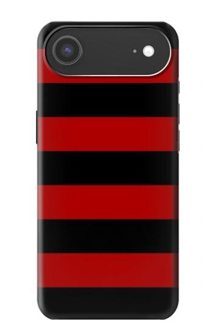 S2638 黒と赤のストライプ Black and Red Striped iPhone Air バックケース、フリップケース・カバー
