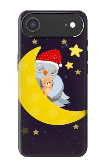 S2849 かわいいスリーピーフクロウ Cute Sleepy Owl Moon Night iPhone Air バックケース、フリップケース・カバー