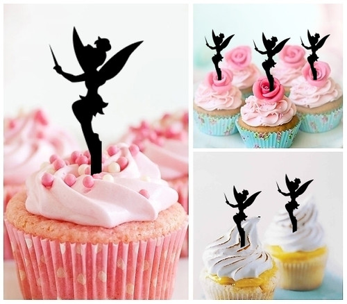 TA0023 ティンカーベルピーターパン Tinkerbell Peter Pan アクリル製 カップケーキトッパー ケーキトッパー ケーキスティック 結婚式　誕生日　パーティー　装飾用品　アクセサリー　10本