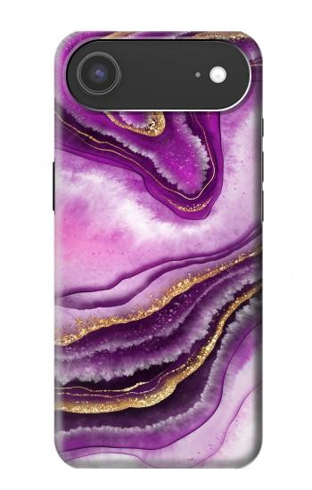 S3896 紫色の大理石の金の筋 Purple Marble Gold Streaks iPhone Air バックケース、フリップケース・カバー
