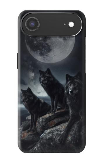 S3970 黒いオオカミの満月 Black Wolf Full Moon iPhone Air バックケース、フリップケース・カバー