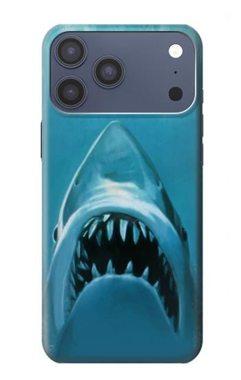 S0830 白いサメ White Shark iPhone 17 Pro Max, 18 Pro Max バックケース、フリップケース・カバー