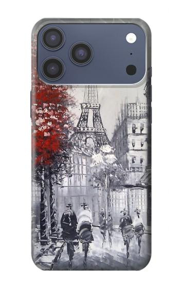 S1295 パリのエッフェル絵画 Eiffel Painting of Paris iPhone 17 Pro Max バックケース、フリップケース・カバー