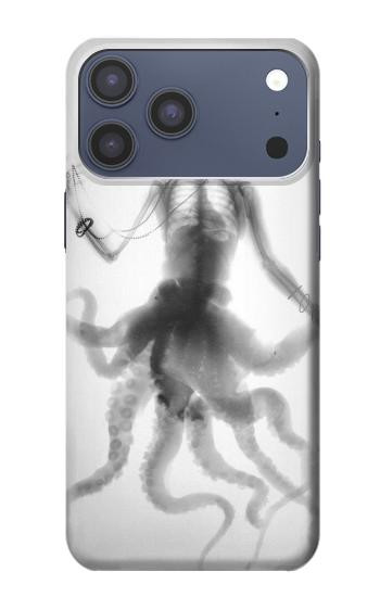 S1432 頭蓋骨のタコのX線 Skull Octopus X-ray iPhone 17 Pro Max, 18 Pro Max バックケース、フリップケース・カバー